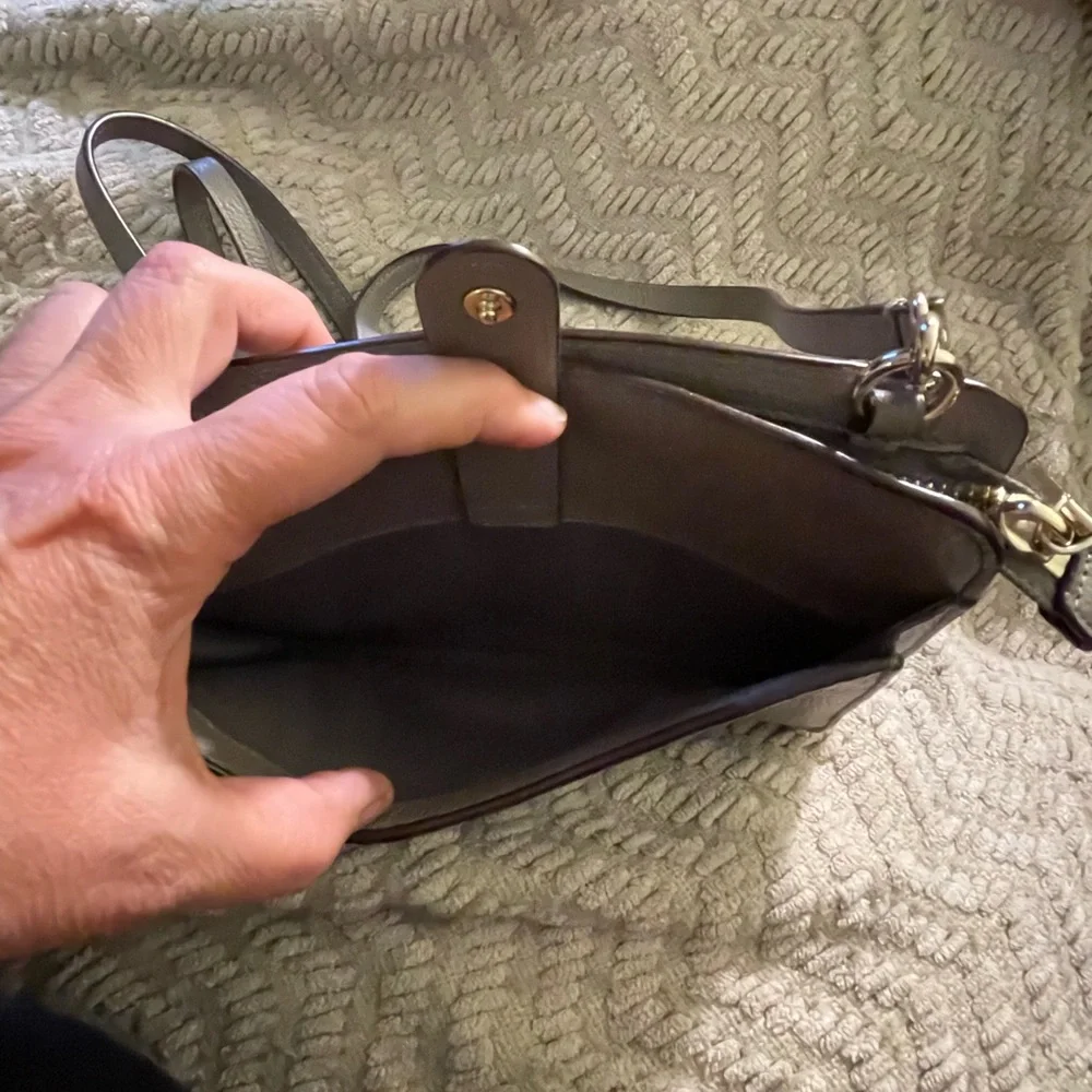 Coach Gray Crossbody Bag with Pebbled Leather - Picture 3 of 13